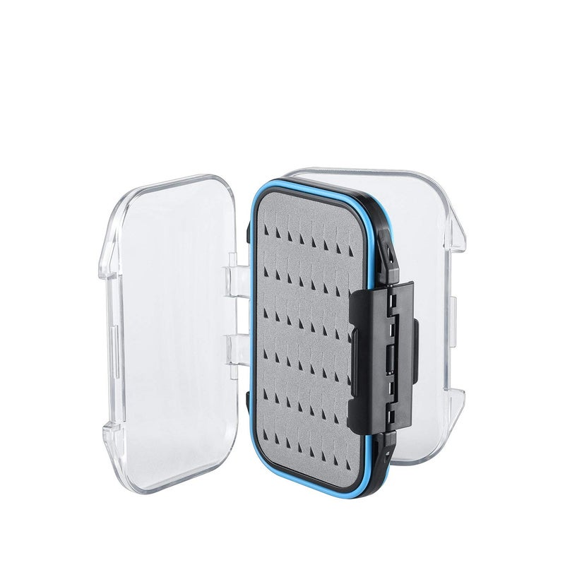 Gonex Fly Boxes for Fly Fishing Jig Boxes Two-Sided Waterproof Lightweight Fly Fishing Box Easy Grip Transparent Lid Fly Fishing Lures Box, 4.1""x 3.0""x 1.2"", Grey - Image 1